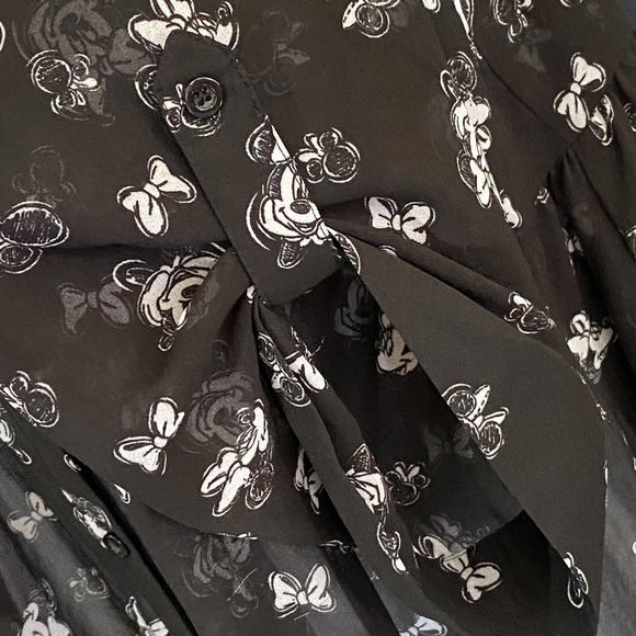 Torrid X Disney Minnie Mouse Babydoll Dress Size 2X Black Sheer Button Front - Picture 10 of 12
